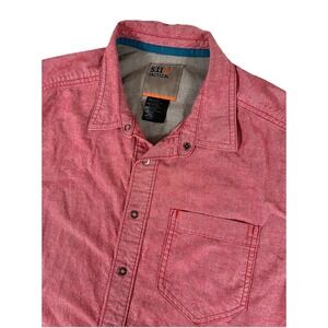 5.11 Tactical Short Sleeve Metal Snap Button Up Shirt Men's Medium Washed‎ Red